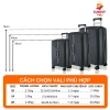 Vali Nhựa SUNNY CHOCO 20‑28, PP chịu va đập, bảo hành 10 năm, giá 879k 3