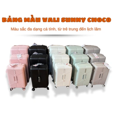 Vali Nhựa SUNNY CHOCO 20‑28, PP chịu va đập, bảo hành 10 năm, giá 879k 4