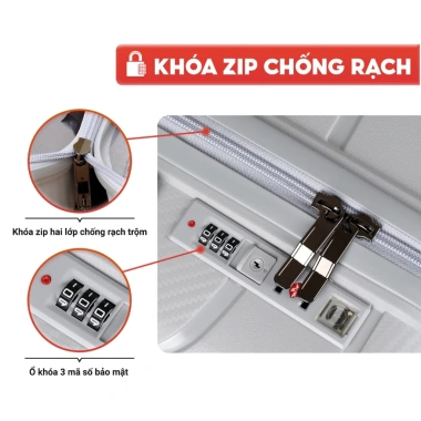 Vali SUNNY LATTA Nhựa PP Siêu Dày Chống Vỡ Kéo Du Lịch USB Size 20-28 - 869k 7
