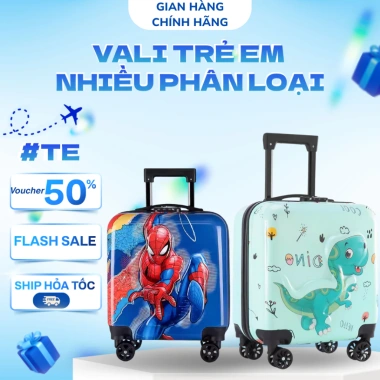 Vali Trẻ Em Nhựa PP Size 18 Chống Bể Vỡ, Siêu Bền, Nhiều Mẫu Hoạt Hình Cao Cấp Cho Bé Trai & Bé Gái