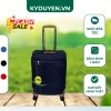 Vali Vải LEAVES 9.068 KING 20 Navy Vàng Đồng, Khóa Số An Toàn, Bánh Xe Kép 360 độ