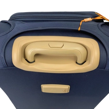 Vali Vải LEAVES 9.068 KING 20 Navy Vàng Đồng, Khóa Số An Toàn, Bánh Xe Kép 360 độ