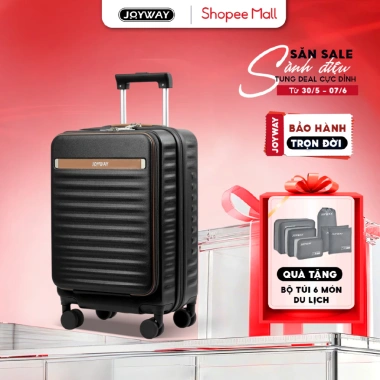 Vali Xách Tay JOYWAY Mở Mặt Trước Cao Cấp - Khóa TSA, Dây Kéo YKK, Bánh Xe 360°, Móc Treo - Giá chỉ 1.099.000₫