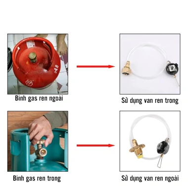 Van chiết bơm nạp khí gas dài cho bình gas mini - Chuyên dụng dã ngoại, cắm trại, giao hàng miễn phí, giảm giá 105k 6