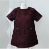 Váy babydoll dạ cộc tay suông cổ tròn kim sa đính khuy bạc sang chảnh độn 2 cầu vai 7