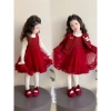 Váy dạ bé gái Hello Kitty kèm áo khoác, size 9-25kg, giá ưu đãi 365k, phù hợp tiệc Tết 3