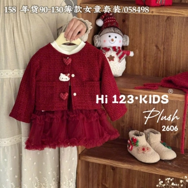 Váy dạ bé gái Hello Kitty kèm áo khoác, size 9-25kg, giá ưu đãi 365k, phù hợp tiệc Tết 10