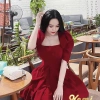 Váy đầm nữ cổ vuông xòe bồng sang chảnh Nhung Kemi - Đi chơi, tiệc xinh 175k 2