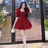 Váy đầm nữ cổ vuông xòe bồng sang chảnh Nhung Kemi - Đi chơi, tiệc xinh 175k 6
