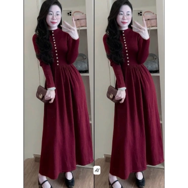 Váy Nữ Sang Chảnh Len Lông Thỏ Dài Đính Khuy Dọc P640 - Giá chỉ 340k 7