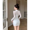 Váy sườn xám ôm body ren hoa cổ đứng, nút chéo ngực, xẻ đùi quyến rũ - chỉ 415k 6