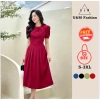Váy thiết kế U&M nơ cổ lệch xếp li dài thanh lịch, bigsize, phù hợp tiệc Giáng Sinh, Tết - 332.800