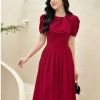 Váy thiết kế U&M nơ cổ lệch xếp li dài thanh lịch, bigsize, phù hợp tiệc Giáng Sinh, Tết - 332.800 3