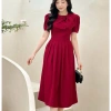 Váy thiết kế U&M nơ cổ lệch xếp li dài thanh lịch, bigsize, phù hợp tiệc Giáng Sinh, Tết - 332.800 4