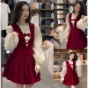 Váy tiểu thư tay bồng xoè nhung tuyết nơ ngực + quần bảo hộ Dilyshop V129 - 166.100₫ 3