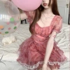 Váy xòe voan hoa hồng cúp ngực tiểu thư - Sẵn xả, giá ưu đãi 250.000đ 3