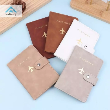 Velishy Giá Đỡ ID Da Khóa Máy Bay Du Lịch Unisex – Nhiều Khe Cắm Thẻ Hộ Chiếu