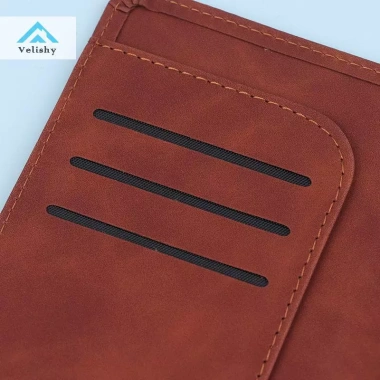 Velishy Giá Đỡ ID Da Khóa Máy Bay Du Lịch Unisex – Nhiều Khe Cắm Thẻ Hộ Chiếu