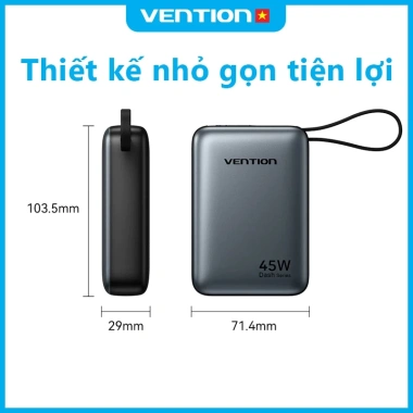 Vention 20.000mAh PD 45W - Sạc nhanh Type-C iPhone 16 Pro Max & Samsung S24 Ultra, bảo hành, chỉ 635k 8