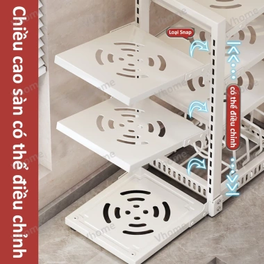 Vhome Kệ đa năng gầm bếp nhiều tầng - Điều chỉnh độ cao, thép cacbon cao cấp, tiết kiệm không gian