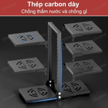 Vhome Kệ đa năng gầm bếp nhiều tầng - Điều chỉnh độ cao, thép cacbon cao cấp, tiết kiệm không gian