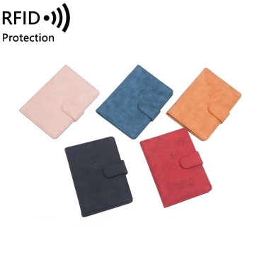 Ví da đựng hộ chiếu visa RFID chống trộm, nhiều ngăn, khóa nam châm PP5 - Rockcow 175k