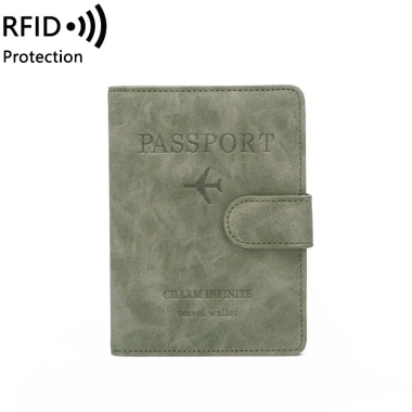 Ví da đựng hộ chiếu visa RFID chống trộm, nhiều ngăn, khóa nam châm PP5 - Rockcow 175k