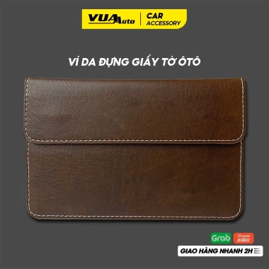 Ví da ô tô VuaAuto 3 ngăn sang trọng - Đựng đăng kiểm, bảo hiểm, đăng ký xe - Giá 35.000 VND Ví da ô tô VuaAuto 3 ngăn sang trọng - Đựng đăng kiểm, bảo hiểm, đăng ký xe - Giá 35.000 VND