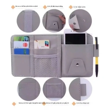 Ví Đựng Giấy Tờ Ô Tô Da Cao Cấp - Kẹp Kính, Túi Gắn Chắn Gió, Giá 27.000₫ 6