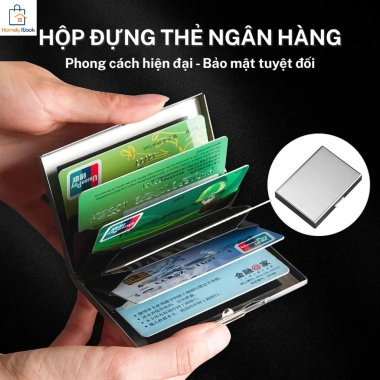 Ví đựng thẻ tín dụng chống trộm thép không gỉ đa ngăn, bảo vệ RFID - 24.799₫