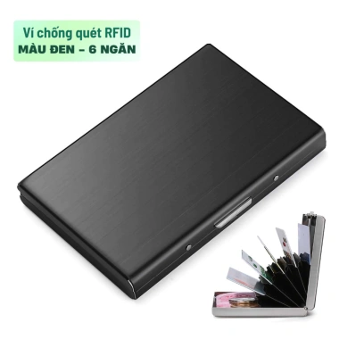Ví đựng thẻ tín dụng chống trộm thép không gỉ đa ngăn, bảo vệ RFID - 24.799₫