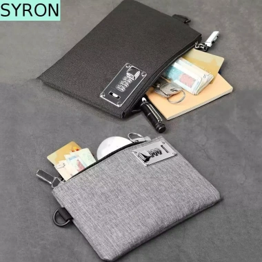 Ví đựng tiền khóa SYRON, ví xu kéo chắc, vỏ điện thoại Oxford, nhỏ gọn bảo hộ chiếu – 164k