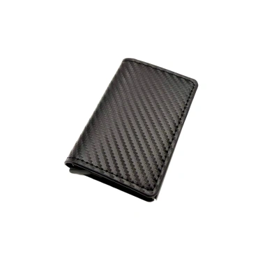Ví nam đa năng khe cắm thẻ, hộp kim loại bật lên tự động RFID, chống trộm sợi carbon 6