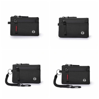 Ví nam MAOMEI RFID chống trộm, hộp thẻ tín dụng, dây kéo, móc Carabiner, ví tiền xu Nylon dùng hàng ngày 2