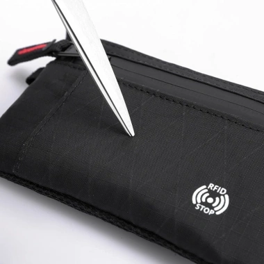 Ví nam MAOMEI RFID chống trộm, hộp thẻ tín dụng, dây kéo, móc Carabiner, ví tiền xu Nylon dùng hàng ngày 4