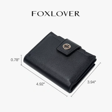 Ví nữ FOXLOVER 15 ngăn đựng thẻ thiết kế gấp đôi Đen-Xanh dương - Chỉ 337.000₫ 3