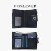 Ví nữ FOXLOVER 15 ngăn đựng thẻ thiết kế gấp đôi Đen-Xanh dương - Chỉ 337.000₫ 4