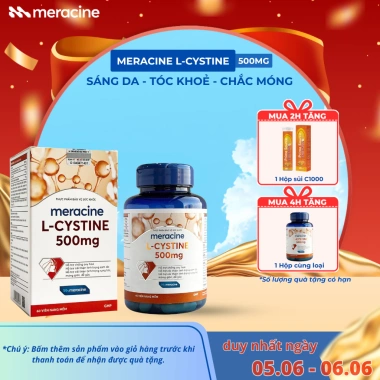 Viên Meracine L-Cystine 500mg - Sáng da giảm nám mụn rụng tóc 60 viên 159.500 VND