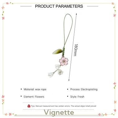 Vignette COD Dây chuyền điện thoại hoa sáng tạo thủ công - Dây buộc ngắn thời trang cá nhân giảm giá 23.499