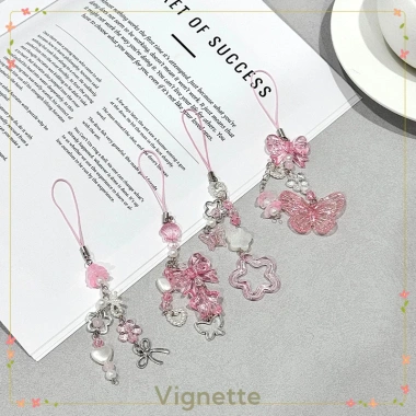 Vignette Dây chuyền điện thoại COD đính hạt bướm hồng nữ tính Giá chỉ 16.499 VND