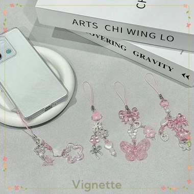 Vignette Dây chuyền điện thoại COD đính hạt bướm hồng nữ tính Giá chỉ 16.499 VND