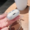 Vỏ Airpods 4 Pro/3 TPU mềm bướm trắng sáng, chống sốc, dây xích hạt chống mất 2