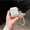 Vỏ Airpods 4 Pro/3 TPU mềm bướm trắng sáng, chống sốc, dây xích hạt chống mất 4