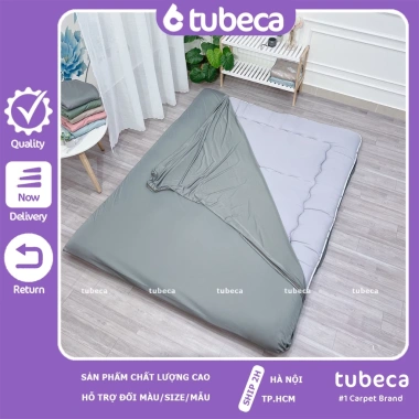 Vỏ Áo Bọc Nệm Topper Thun Lạnh Ý 2 Mặt Kéo Khóa - Kích Thước 1m-1m8, 10cm - TUBECA 05