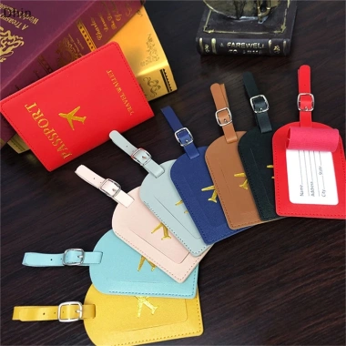 Vỏ bọc hộ chiếu da và thẻ hành lý đơn giản cho cặp đôi - Giá 49.248 VND