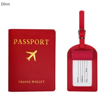 Vỏ bọc hộ chiếu da và thẻ hành lý đơn giản cho cặp đôi - Giá 49.248 VND