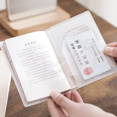 Vỏ Bọc Hộ Chiếu và Thẻ ID Doanh Nhân PVC Nhám Độ Nét Cao Chống Nước Bụi Bẩn Đa Năng