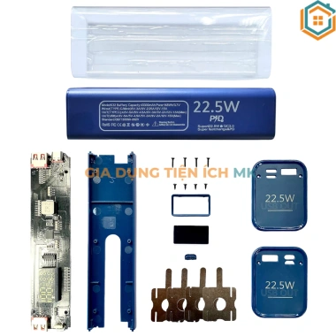 Vỏ Box Sạc Dự Phòng Trong Suốt 8 Cell 18.650: Sạc Nhanh 22.5W Không Lò Xo Giá 140k 2
