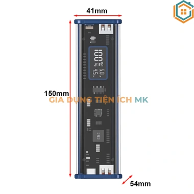Vỏ Box Sạc Dự Phòng Trong Suốt 8 Cell 18.650: Sạc Nhanh 22.5W Không Lò Xo Giá 140k 3