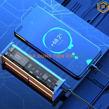 Vỏ Box Sạc Dự Phòng Trong Suốt 8 Cell 18.650: Sạc Nhanh 22.5W Không Lò Xo Giá 140k 8